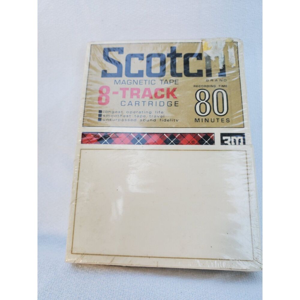 NEW SEALED BLANK SCOTCH MAGNETIC TAPE 8 - Track Cartridge 80 Minutes 3M